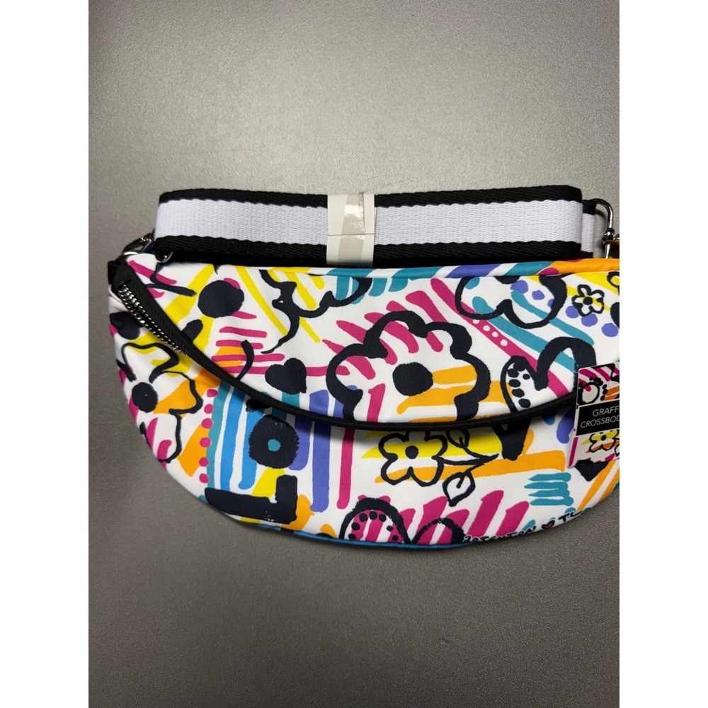 Brighton Graffiti Love Crossbody Belt Bag Multi Color Floral Pop Art NWT - Picture 4 of 8